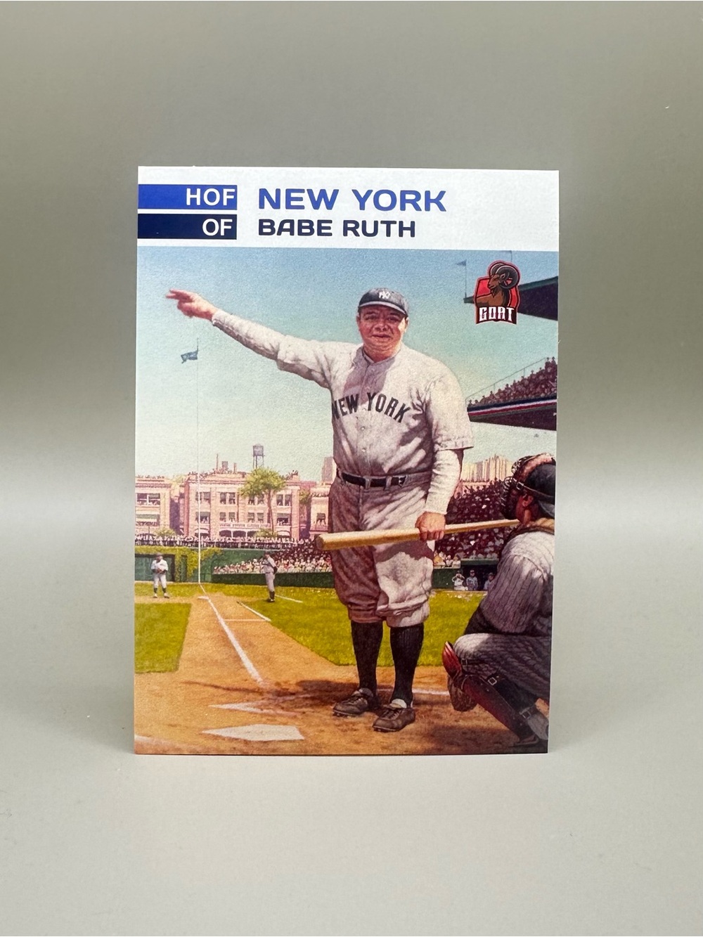 Babe Ruth Called Shot GOAT Novelty Baseball Card. New York Yankees.